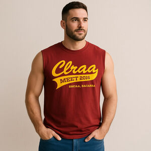 Yalex Sleeveless Graphic Tee CLRAA Meet 2016 Maroon M